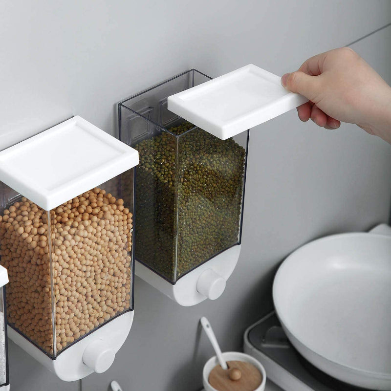 Eco-Friendly Wall-Mounted Grain Storage Box with Transparent 1500ml Capacity