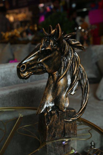 Wildwood Faux Wood Horse Head Statue side view