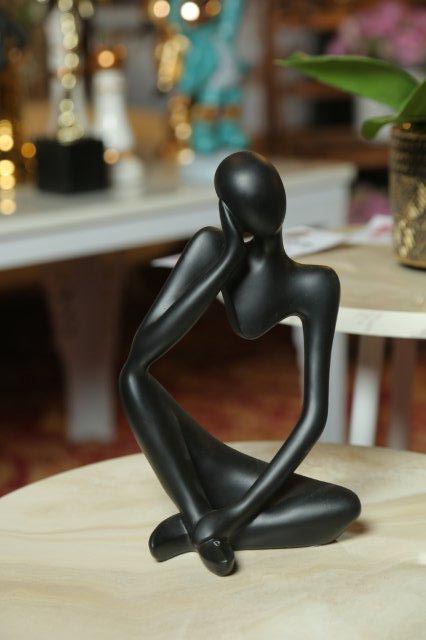 The Thinker Statue Abstract Sculpture Black color