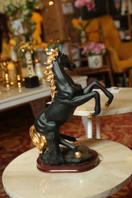 Elegant Equine Home Office Horse Statue Black