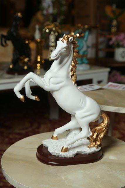 Elegant Equine Home Office Horse Statue White