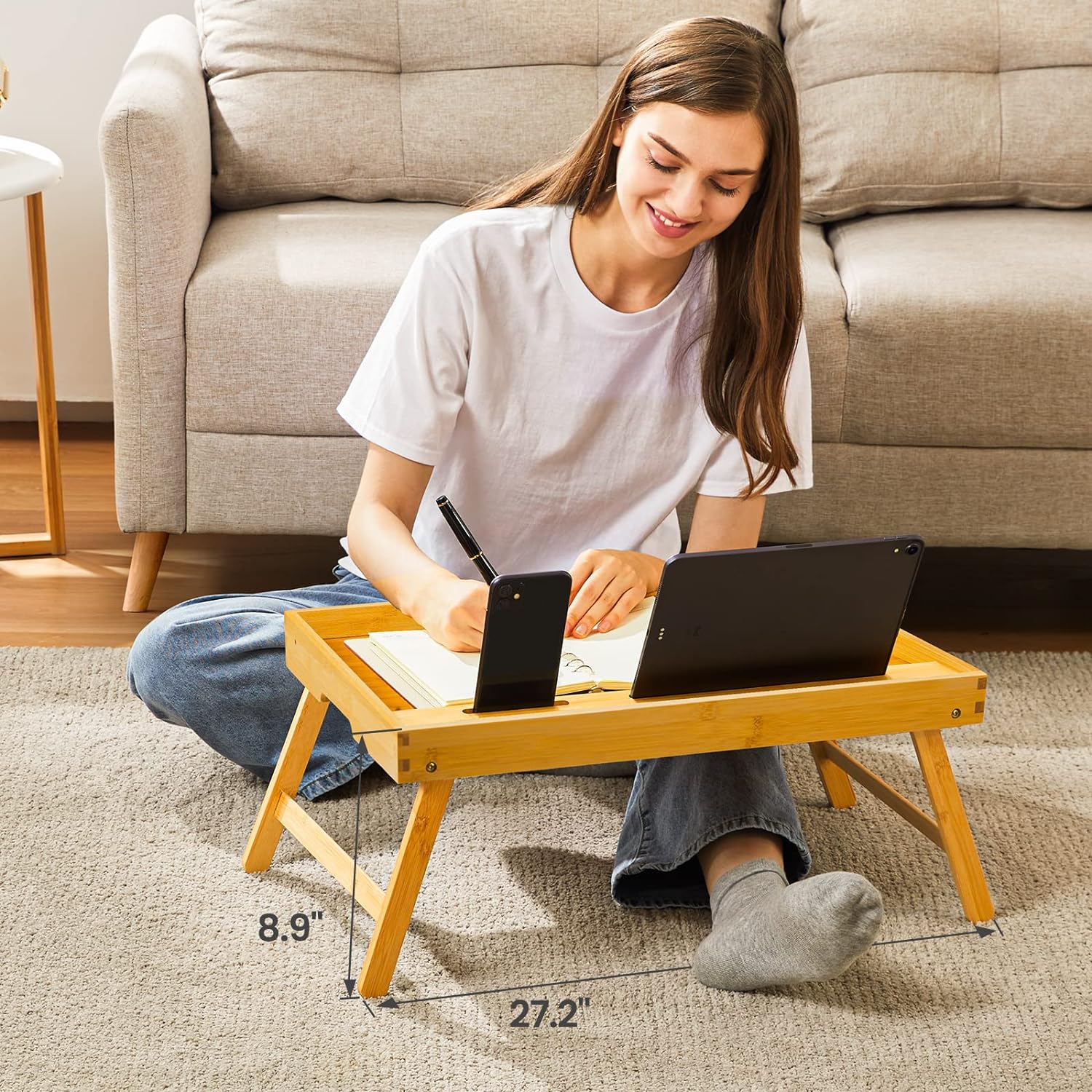 "Bamboo Bed Tray: