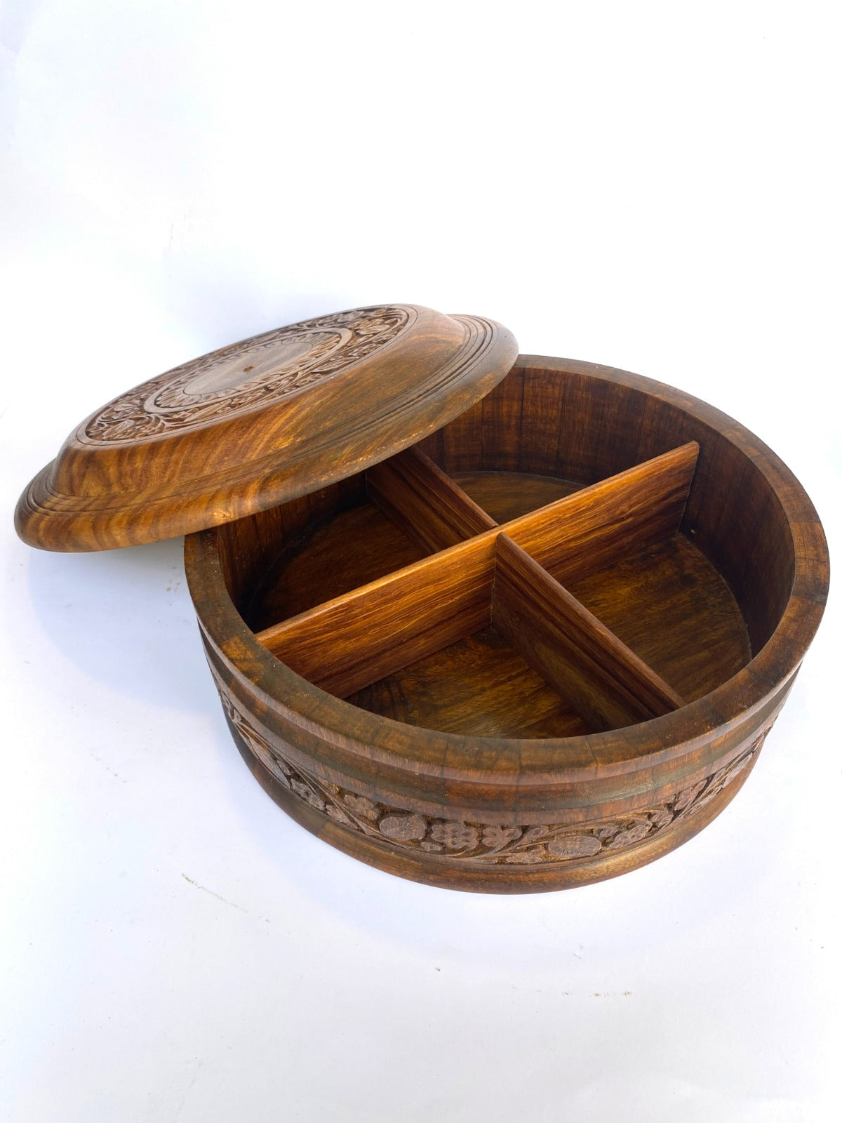 Dry Fruits Bowl wooden full carving