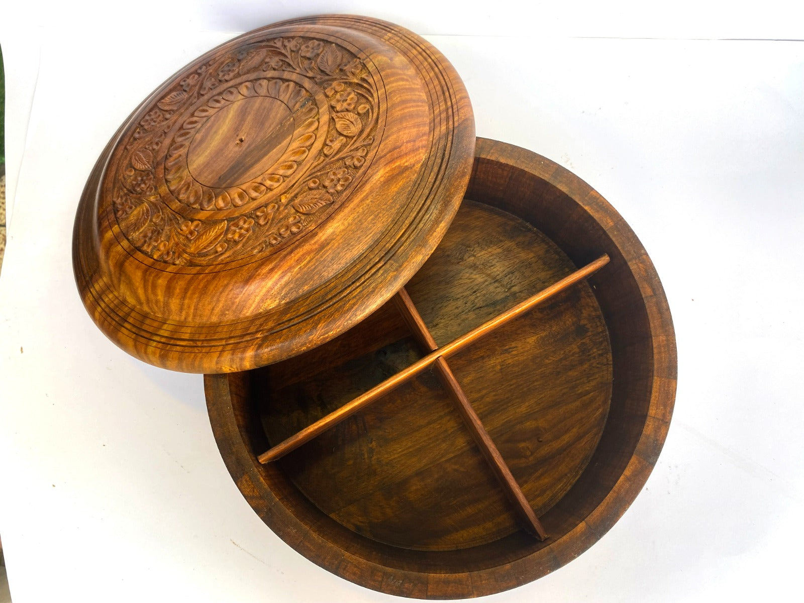 Dry Fruits Bowl wooden full carving