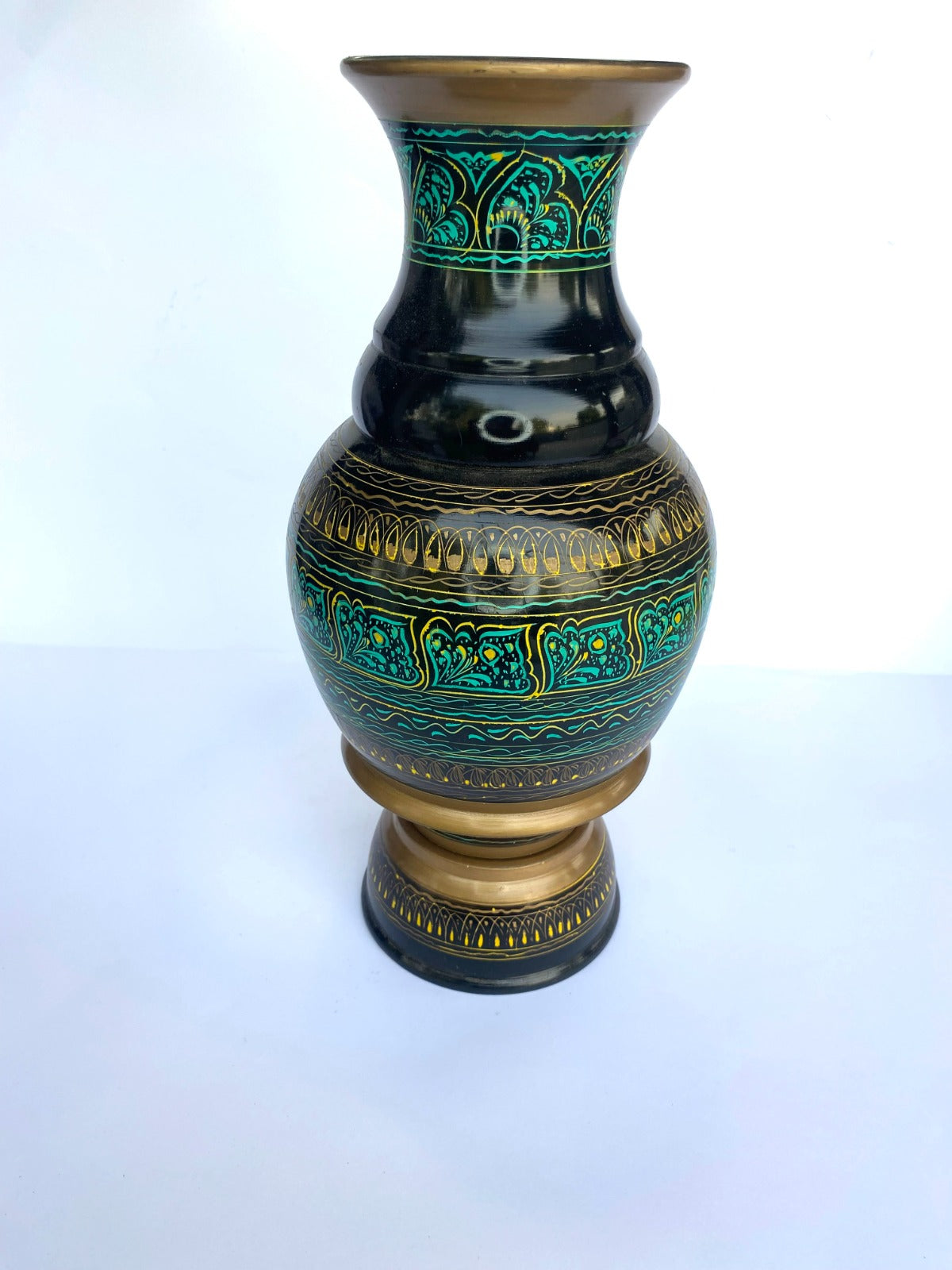 Wooden Vase with Nakshi Art