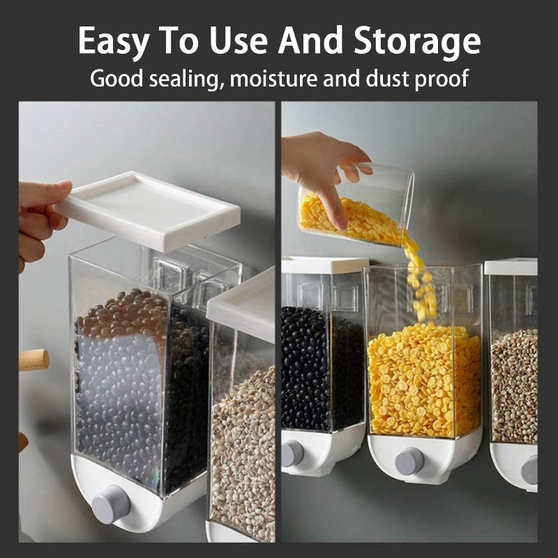 Eco-Friendly Wall-Mounted Grain Storage Box with Transparent 1500ml Capacity