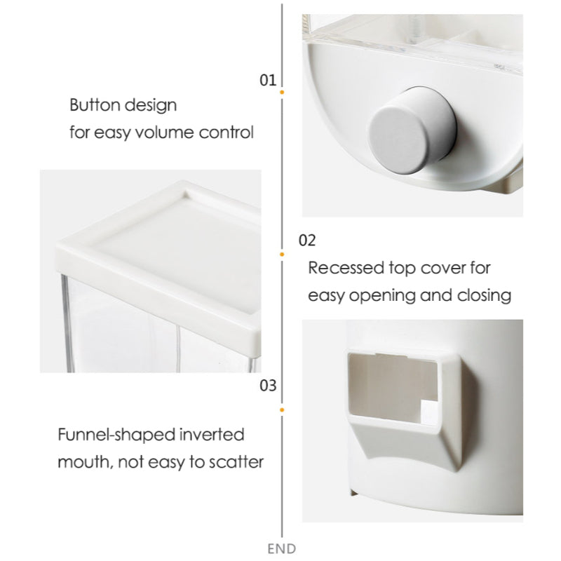 Eco-Friendly Wall-Mounted Grain Storage Box with Transparent 1500ml Capacity