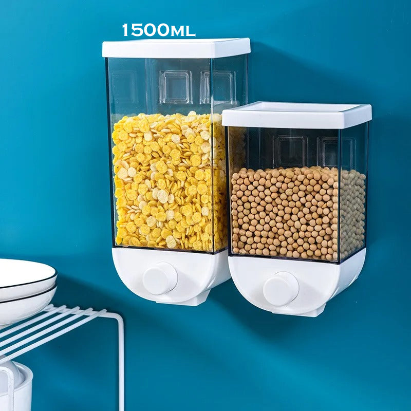 Eco-Friendly Wall-Mounted Grain Storage Box with Transparent 1500ml Capacity